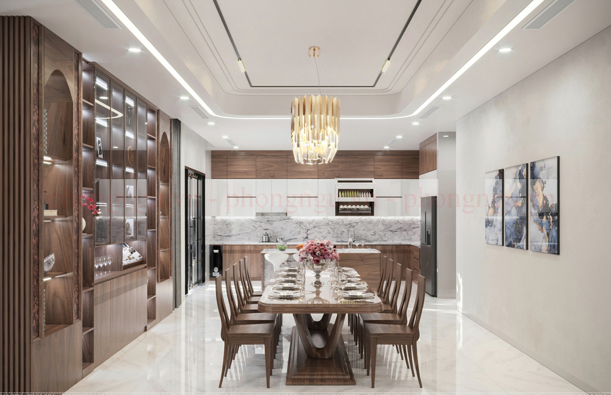 Phòng bếp hiện đại chung cư cao cấp