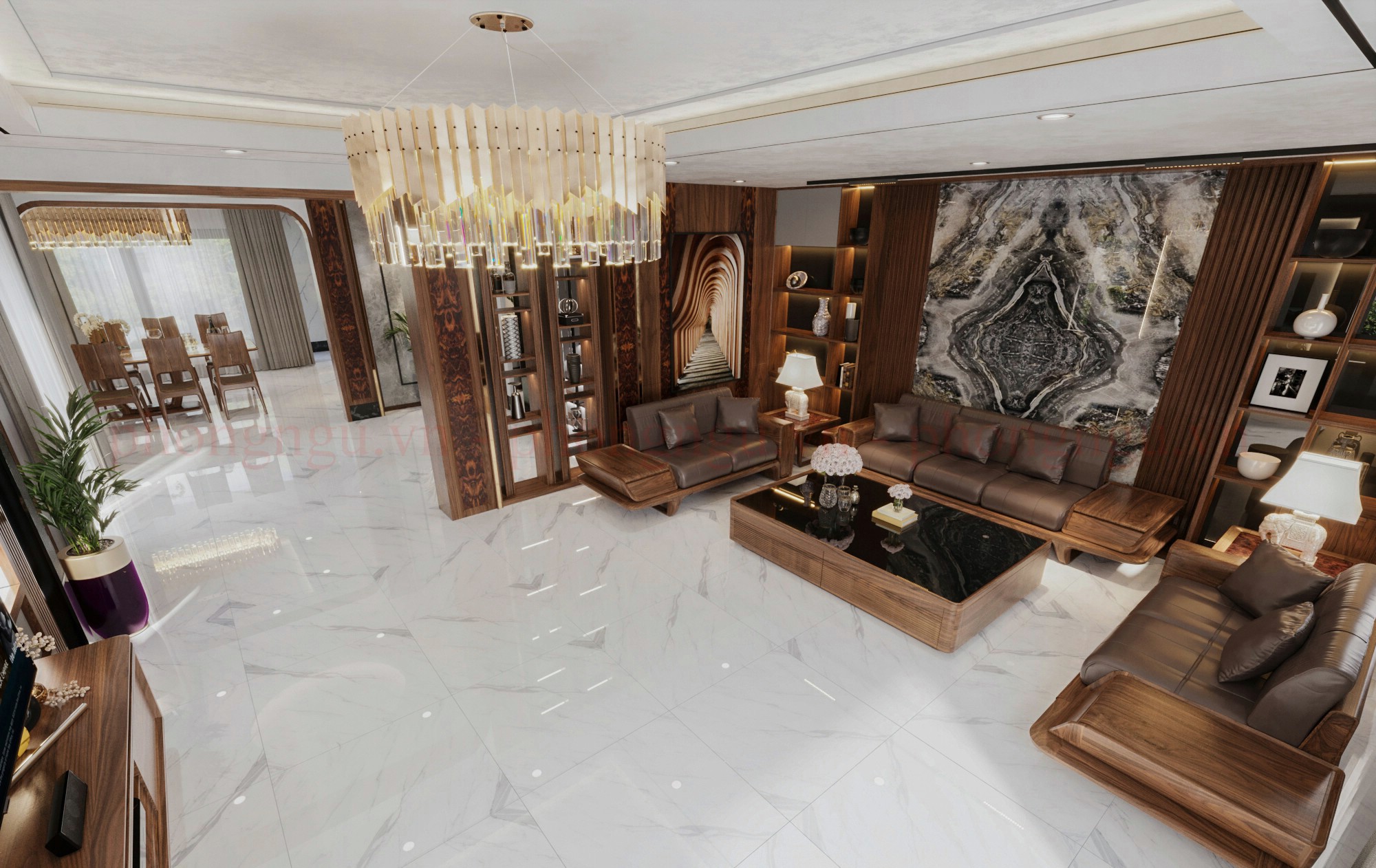 Bộ sofa gỗ Óc Chó