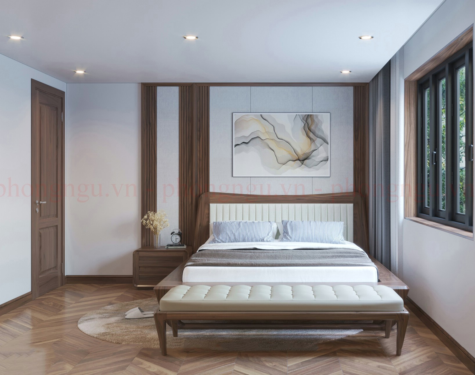 Thiết kế giường ngủ hiện đại